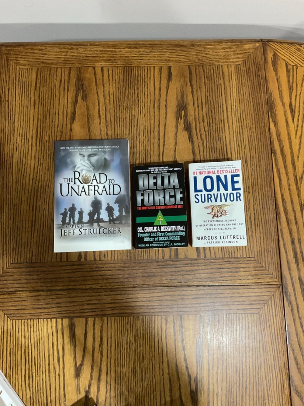 3 Army/Military/SEAL Books - The Road to Unafraid, Delta Force, Lone Survivor